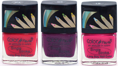 

Color Fever Ultra Sparkle Nail Color - Red/Pink multi(Pack of 3)