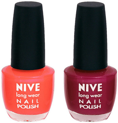 

Nive Colour Blast Nail Polish 13102394 Orange,Pink(Pack of 2)