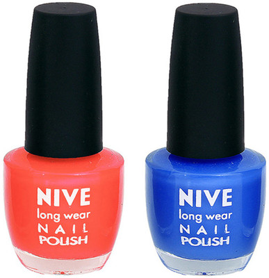 

Nive Colour Blast Nail Polish 13102388 Orange,Blue(Pack of 2)