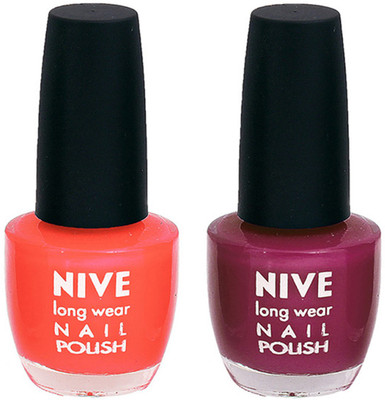 

Nive Colour Blast Nail Polish 13102406 Orange,Purple(Pack of 2)