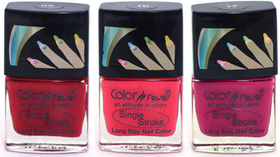 

Color Fever Ultra Sparkle Nail Color - Red/Pink/Tangerine, multi(Pack of 3)