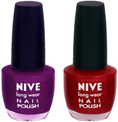 

Nive Colour Blast Nail Polish2003201609 Purple, Red(Pack of 2)