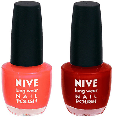 

Nive Colour Blast Nail Polish 13102376 Orange,Red(Pack of 2)