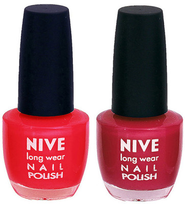 

Nive Colour Blast Nail Polish 13102322 Red,Pink(Pack of 2)