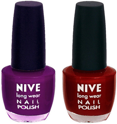 

Nive Colour Blast Nail Polish2003201601 Purple, Red(Pack of 2)