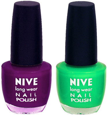 

Nive Colour Blast Nail Polish2003201616 Purple, Green(Pack of 2)