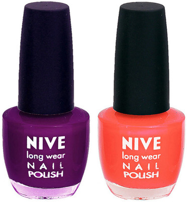 

Nive Colour Blast Nail Polish2003201623 Purple, Orange(Pack of 2)