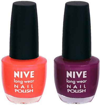 

Nive Colour Blast Nail Polish 13102407 Orange,Purple(Pack of 2)