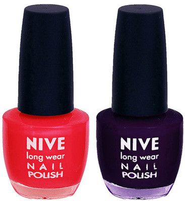 

Nive Colour Blast Nail Polish 13102325 Red,Purple(Pack of 2)