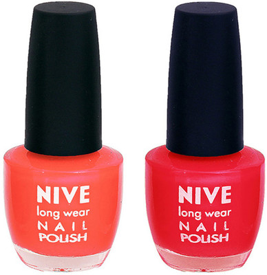 

Nive Colour Blast Nail Polish 13102397 Orange,Red(Pack of 2)