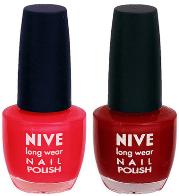 

Nive Colour Blast Nail Polish 13102320 Red,Pink(Pack of 2)