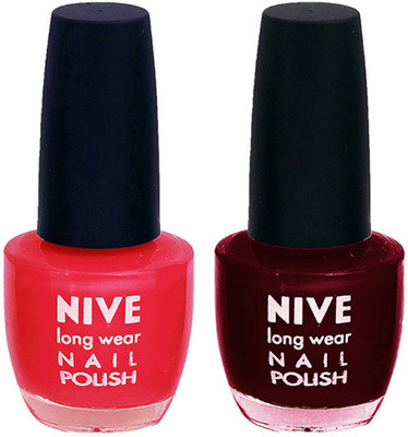 

Nive Colour Blast Nail Polish 110043 Pink,Red(Pack of 2)