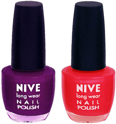 

Nive Colour Blast Nail Polish2003201621 Purple, Red(Pack of 2)