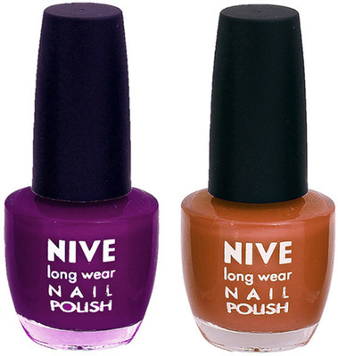 

Nive Colour Blast Nail Polish2003201605 Purple, Brown(Pack of 2)