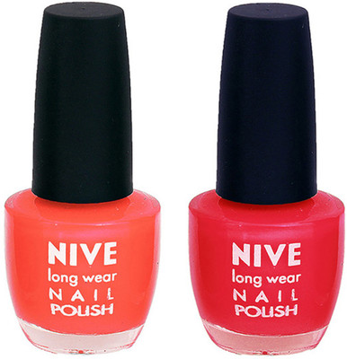 

Nive Colour Blast Nail Polish 13102396 Orange,Pink(Pack of 2)