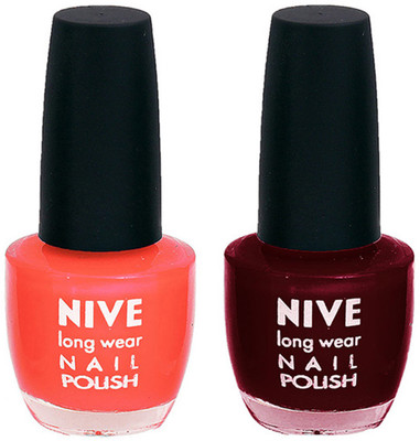 

Nive Colour Blast Nail Polish 13102408 Orange,Red(Pack of 2)
