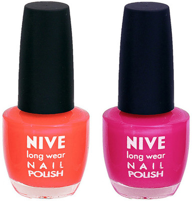 

Nive Colour Blast Nail Polish 13102378 Orange,Pink(Pack of 2)