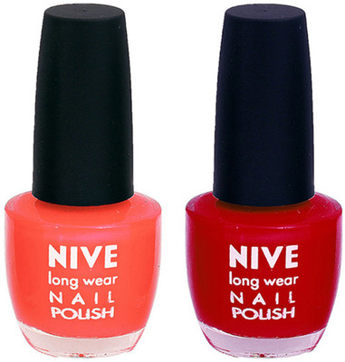 

Nive Colour Blast Nail Polish 13102404 Orange,Red(Pack of 2)