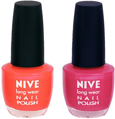 

Nive Colour Blast Nail Polish 13102386 Orange,Pink(Pack of 2)