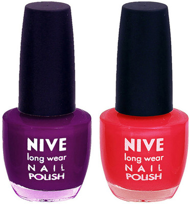 Nive Colour Blast Nail Polish2003201620 Purple, Pink(Pack of 2)