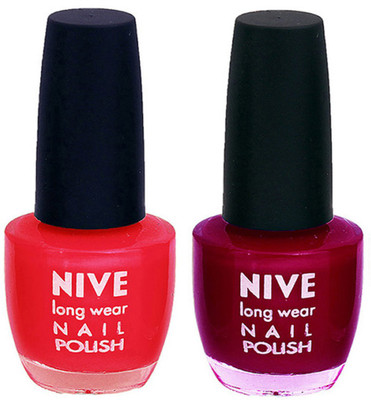 

Nive Colour Blast Nail Polish 13102304 Red,Pink(Pack of 2)