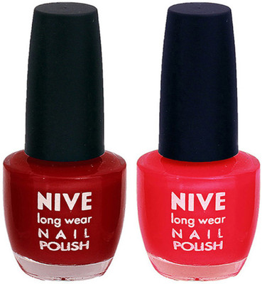 

Nive Colour Blast Nail Polish 110024 Pink,Red(Pack of 2)