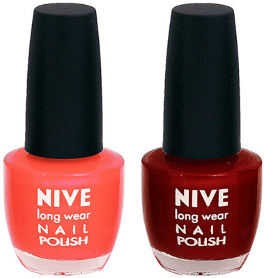 

Nive Colour Blast Nail Polish 13102377 Orange,Red(Pack of 2)