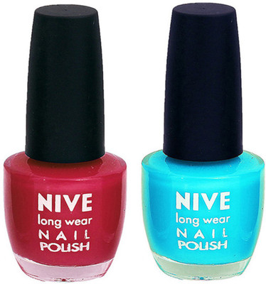 

Nive Colour Blast Nail Polish 13102350 Pink,Blue(Pack of 2)