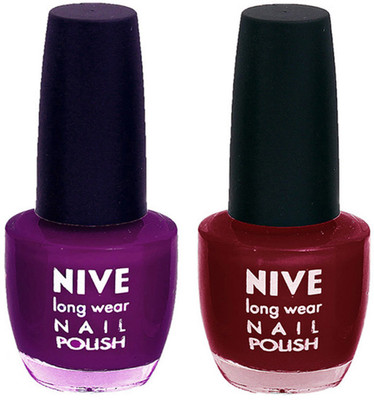 

Nive Colour Blast Nail Polish2003201634 Purple, Red(Pack of 2)