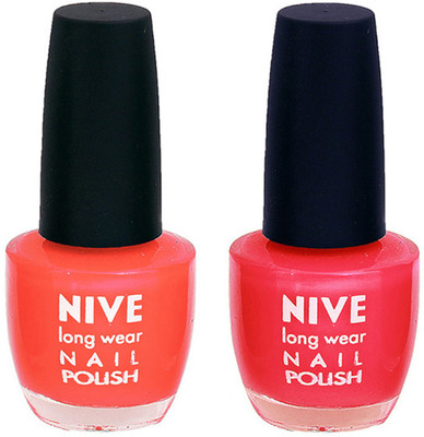 

Nive Colour Blast Nail Polish 13102384 Orange,Pink(Pack of 2)