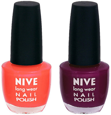

Nive Colour Blast Nail Polish 13102380 Orange,Purple(Pack of 2)