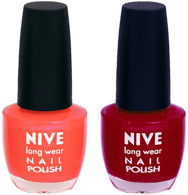 

Nive Colour Blast Nail Polish 13102402 Orange,Pink(Pack of 2)