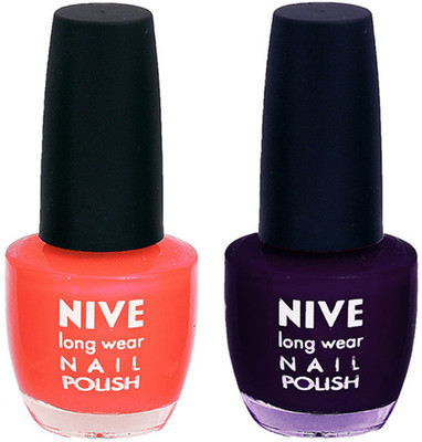 

Nive Colour Blast Nail Polish 13102400 Orange,Purple(Pack of 2)