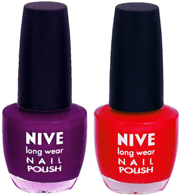 

Nive Colour Blast Nail Polish2003201610 Purple, Red(Pack of 2)