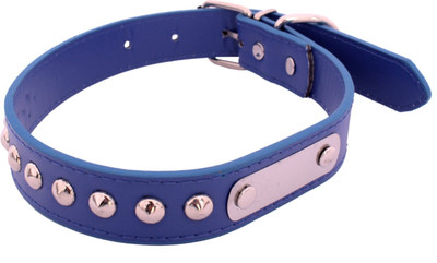 

SRI Imported High Quality Adjustable Dog Collar 0.9 Inch With Metal Studs Dog Everyday Collar(Medium, Blue)