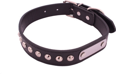 

SRI Imported High Quality Adjustable Dog Collar 0.9 Inch With Metal Studs Dog Everyday Collar(Medium, Black)