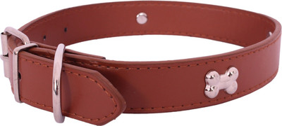 

SRI Imported High Quality Adjustable Dog Collar 0.9 Inch With Metal Designer Stud Dog Everyday Collar(Medium, Brown)