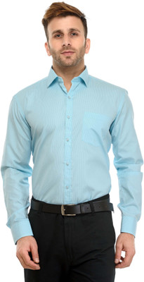 RG Designers Men Checkered Formal Blue Shirt