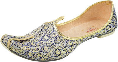 

Ramraj Wedding & Sherwani Mojari Slip On For Men(Blue, Silver and blue