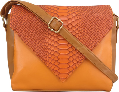 

Toteteca Bag Works Women Casual Orange PU Sling Bag