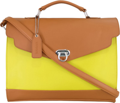 

Toteteca Bag Works Women Casual Yellow, Beige PU Sling Bag, Beige;yellow