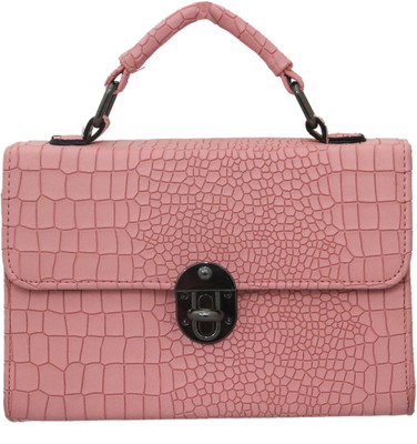 

Heels & Handles Women Formal Pink PU Satchel