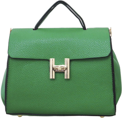 

Heels & Handles Women Formal Green PU Satchel