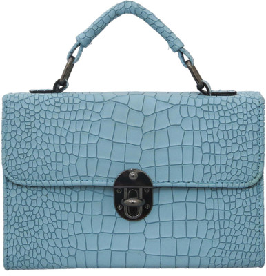 Heels & Handles Women Formal Blue PU Satchel