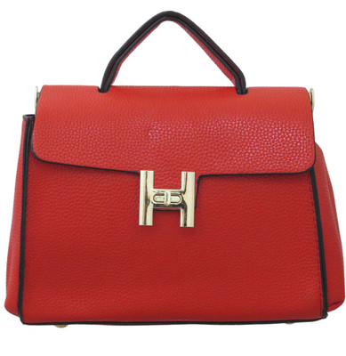 

Heels & Handles Women Formal Red PU Satchel