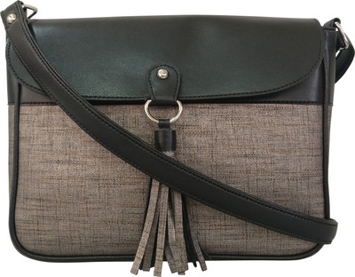 

Toteteca Bag Works Women Casual Black PU Sling Bag