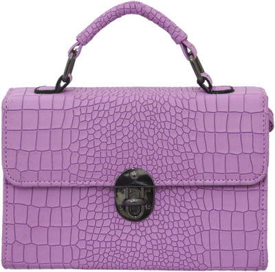 

Heels & Handles Women Formal Purple PU Satchel