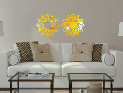

Naveed Arts  Acrylic Sticker Sticker(Pack of 2, Gold
