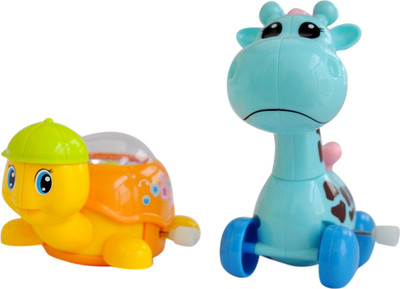 

Trinkets & More - Wind Up Toys Cute Turtle and Giraffe (Set of 2) | Animal Themed Robust and Sturdy | Fun Toys Kids 12+ Months (Random Colours)(Multicolor)