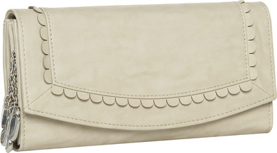 

Butterflies Women Casual Beige Artificial Leather Wallet(5 Card Slots), Cream